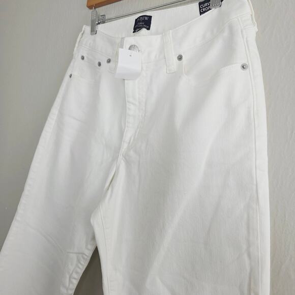 NEW J. Crew Curvy Wide Leg Crop High Waist White Denim Jeans - Picture 9 of 12
